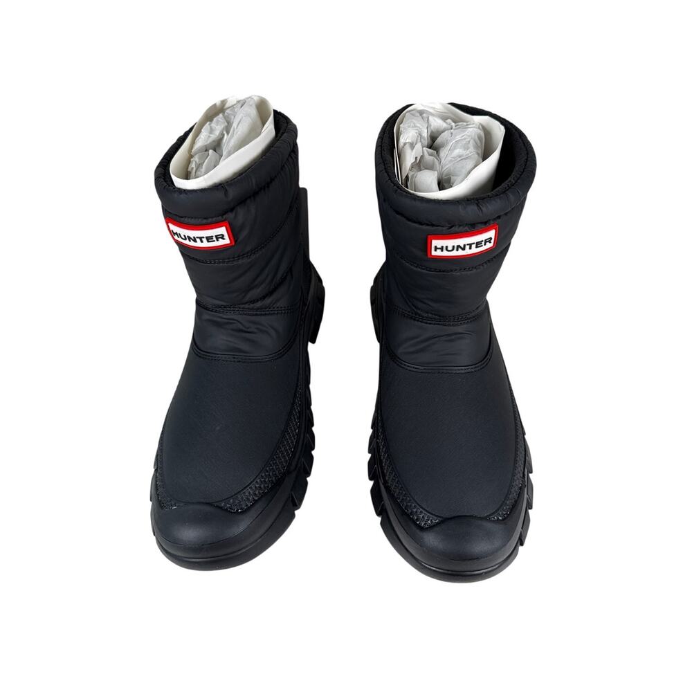 Hunter Intrepid Short Snow Boots Womens 7 Black Waterproof Insulated Pull On - Picture 6 of 13